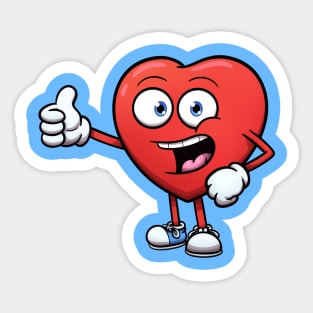 Cute Heart With Thumb Up Sticker